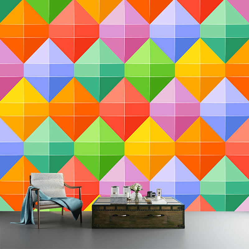 Modern Stain Resistant Wall Mural Geometric Pattern Illustration Wall Mural