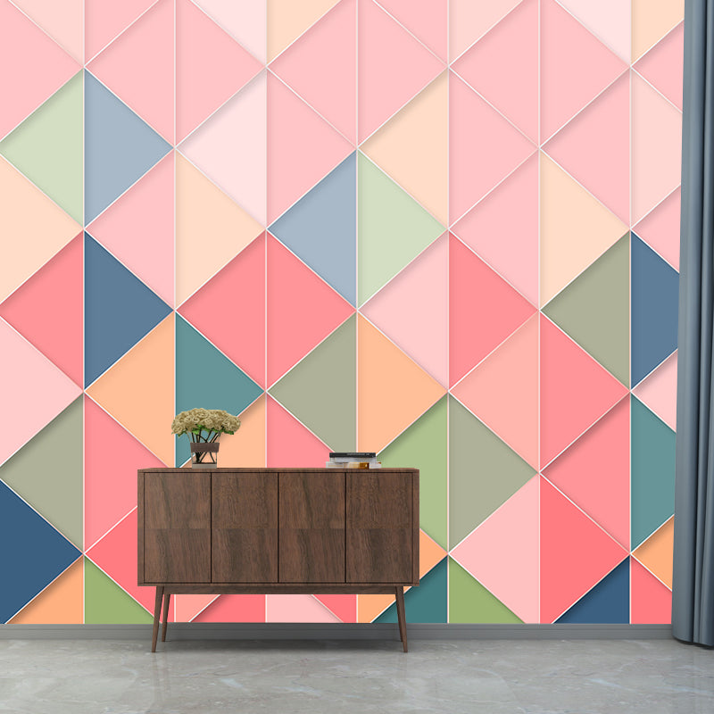Geometric Contemporary Wallpaper Illustration Stain Resistant Wall Mural