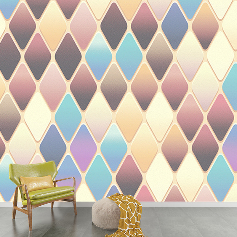 Illustration Stain Resistant Wall Mural Geometric Decorative Living Room Wall Mural