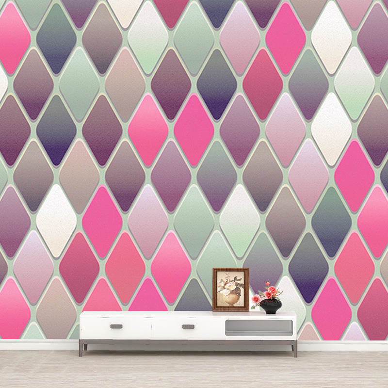 Illustration Stain Resistant Wall Mural Geometric Decorative Living Room Wall Mural