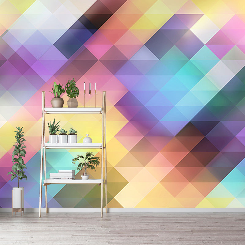 Contemporary Geometric Wallpaper Illustration Stain Resistant Wall Mural