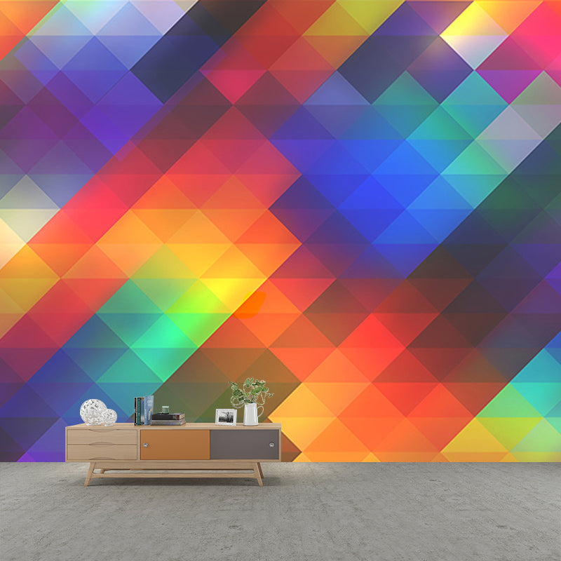 Contemporary Geometric Wallpaper Illustration Stain Resistant Wall Mural