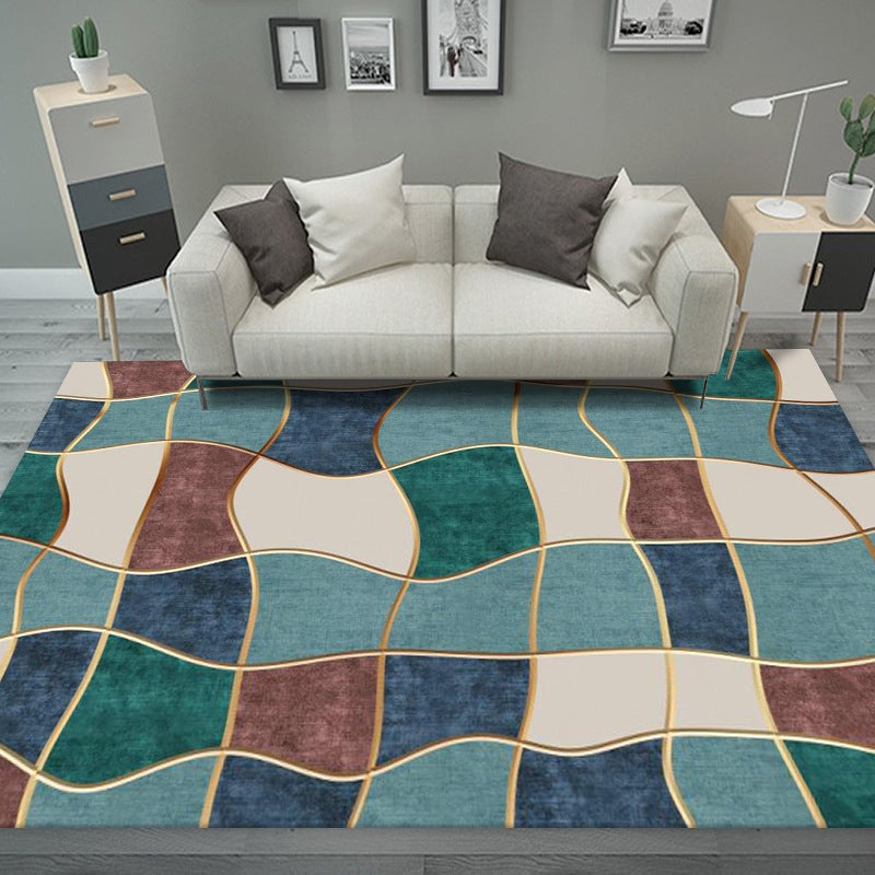 Contemporary Style Rectangle Shape Rug Stain Resistant Rug for Home Decor