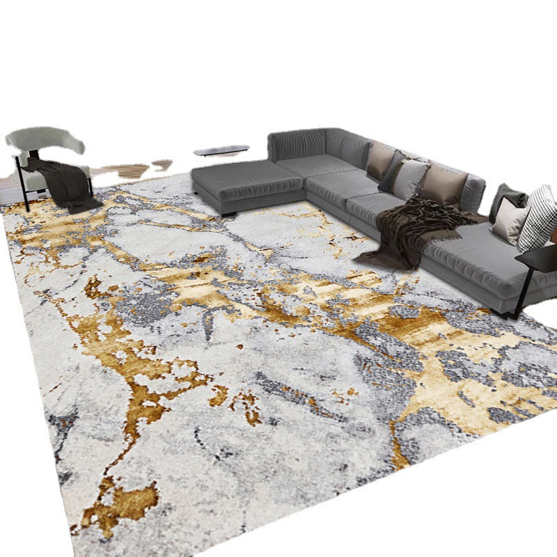 Fancy Carpet Simple Abstract Print Area Rug Polyester Stain Resistant Rug for Home Decor