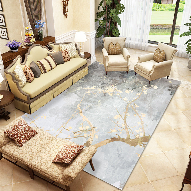 Fancy Carpet Simple Abstract Print Area Rug Polyester Stain Resistant Rug for Home Decor