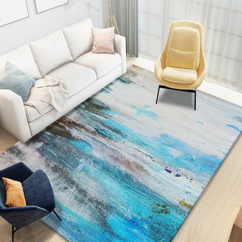 Modern Area Rug Abstract Pattern Polyester Rug Stain Resistant Carpet for Living Room