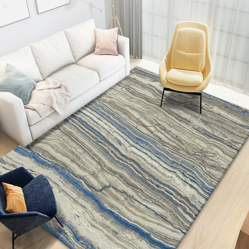 Modern Area Rug Abstract Pattern Polyester Rug Stain Resistant Carpet for Living Room