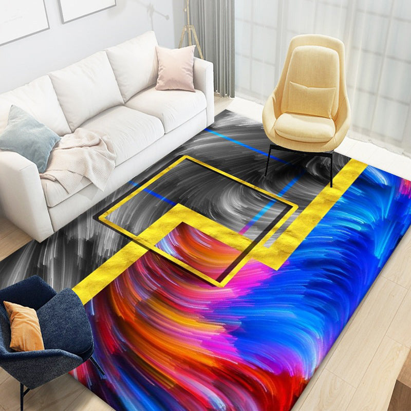 Modern Area Rug Abstract Pattern Polyester Rug Stain Resistant Carpet for Living Room