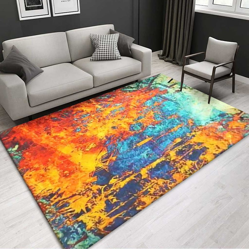 Modern Carpet Creative Abstract Pattern Carpet Polyester Area Rug with Non-Slip Backing