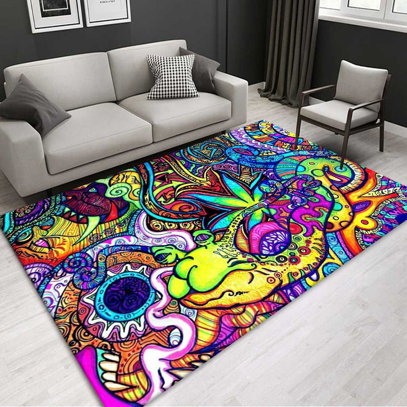 Modern Carpet Creative Abstract Pattern Carpet Polyester Area Rug with Non-Slip Backing