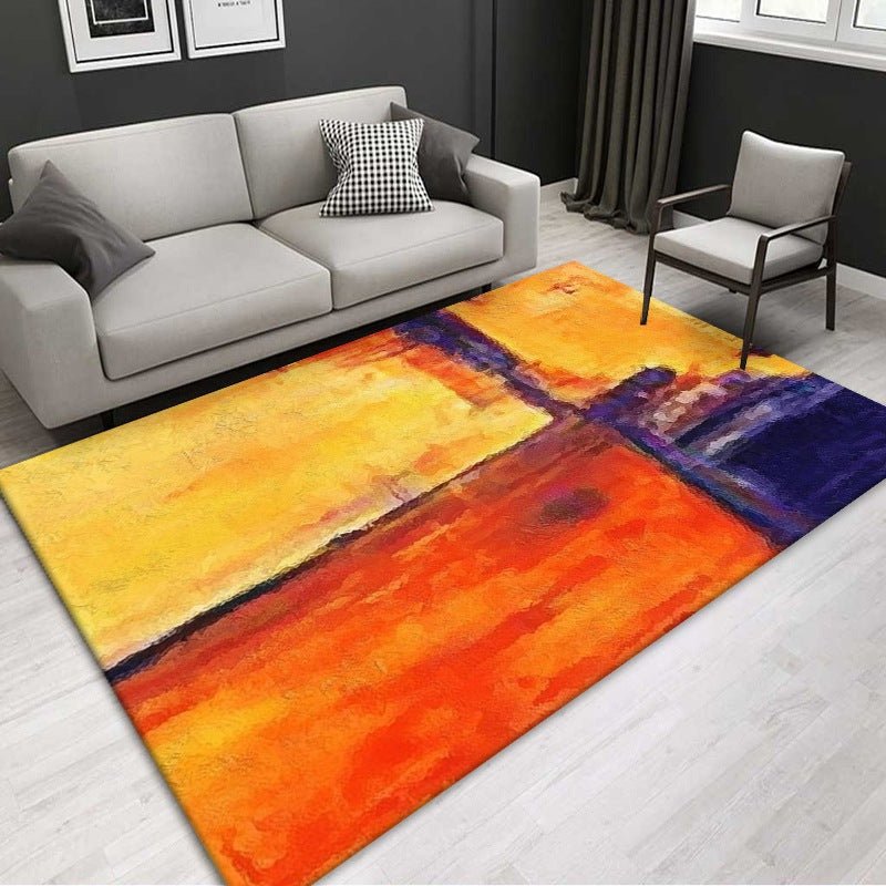Modern Carpet Creative Abstract Pattern Carpet Polyester Area Rug with Non-Slip Backing
