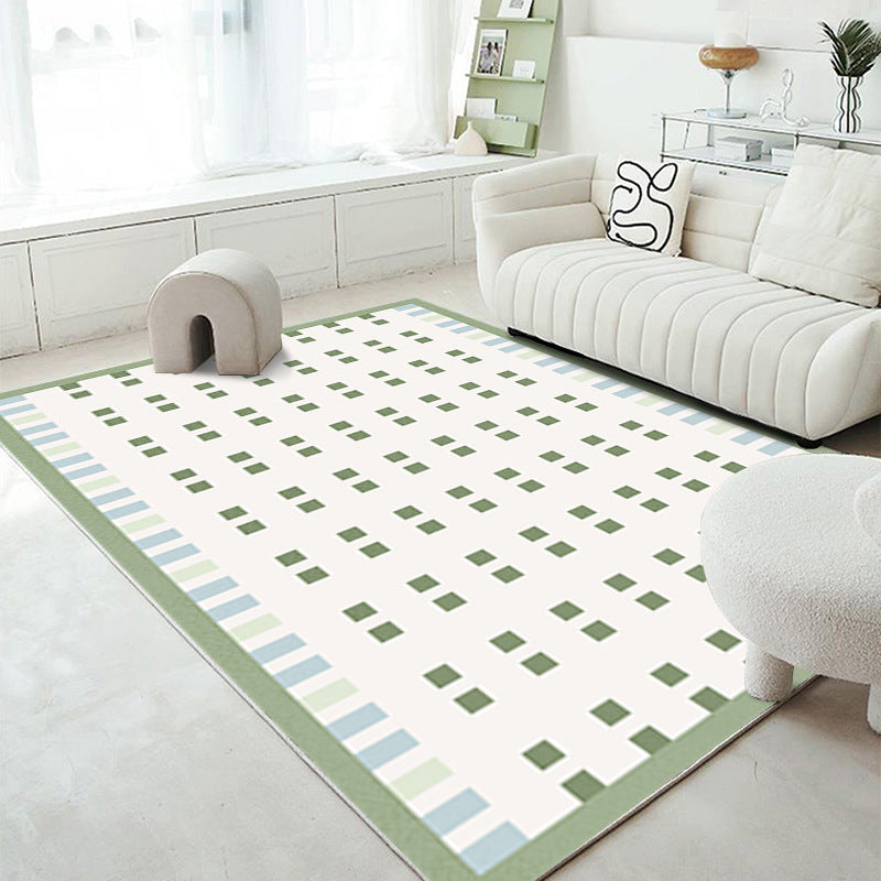 Minimalist Area Rug Simple Living Room Carpet Polyester Rug with Non-Slip Backing