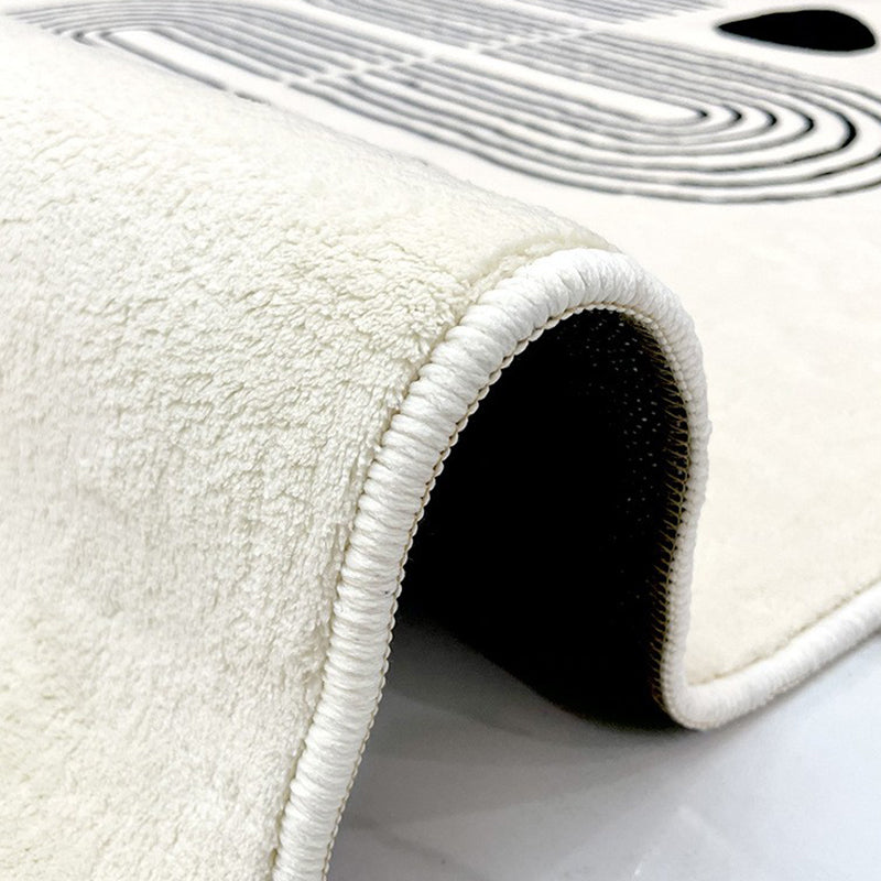 Simplicity Zebra Print Rug Polyester Carpet Non-Slip Backing Area Rug for Living Room