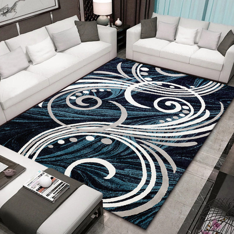 Creative Area Rug Abstract Pattern Rug Polyester Stain Resistant Carpet for Living Room