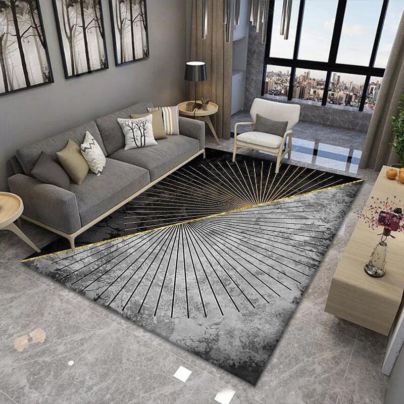 Gorgeous Polyester Rug Trendy Houndstooth Pattern Area Rug Non-Slip Backing Indoor Rug