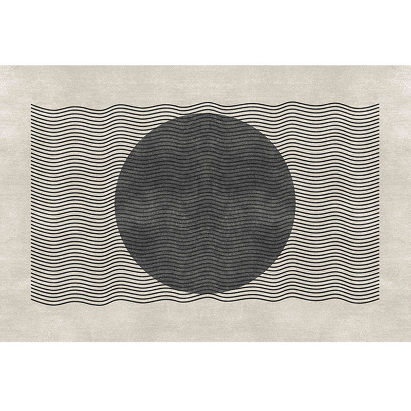 Basic Contrast Panel Carpet Modern Polyester Rug Living Room Rug with Non-Slip Backing