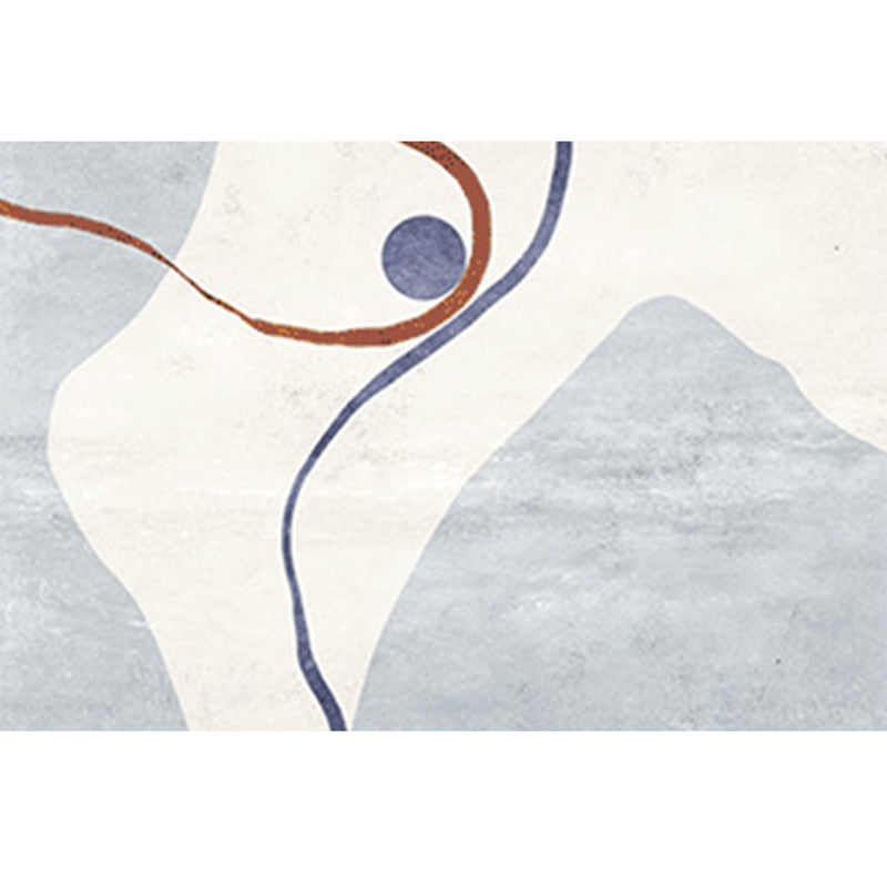 Basic Contrast Panel Carpet Modern Polyester Rug Living Room Rug with Non-Slip Backing