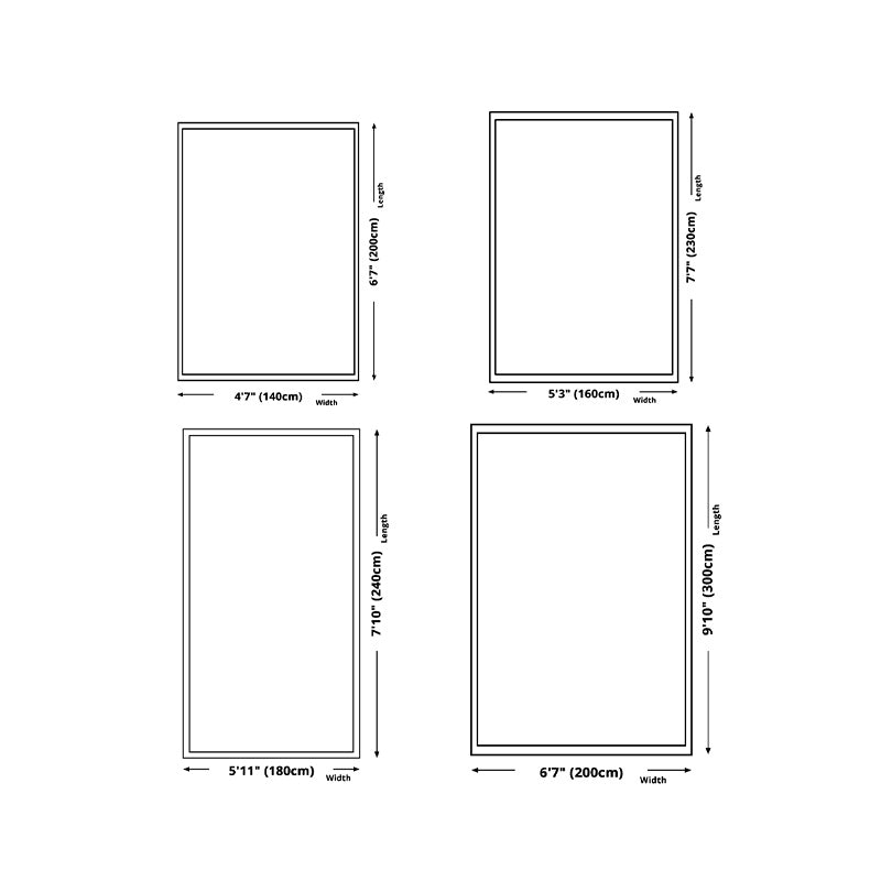 Basic Contrast Panel Carpet Modern Polyester Rug Living Room Rug with Non-Slip Backing