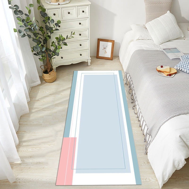Trendy Cloud Pattern Rug Runner Polyester Carpet Non-Slip Backing Area Rug for Bedroom