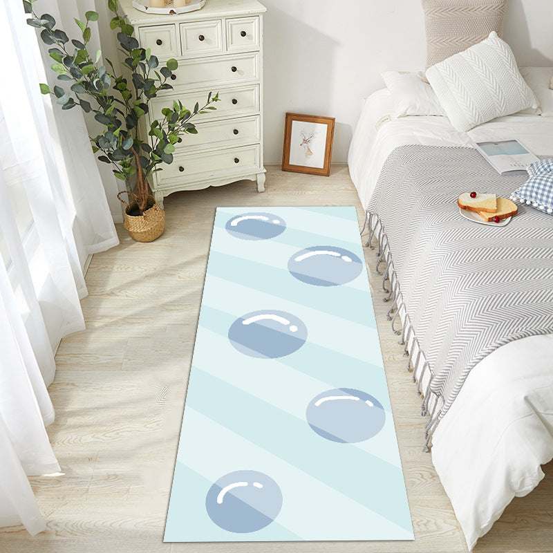 Trendy Cloud Pattern Rug Runner Polyester Carpet Non-Slip Backing Area Rug for Bedroom