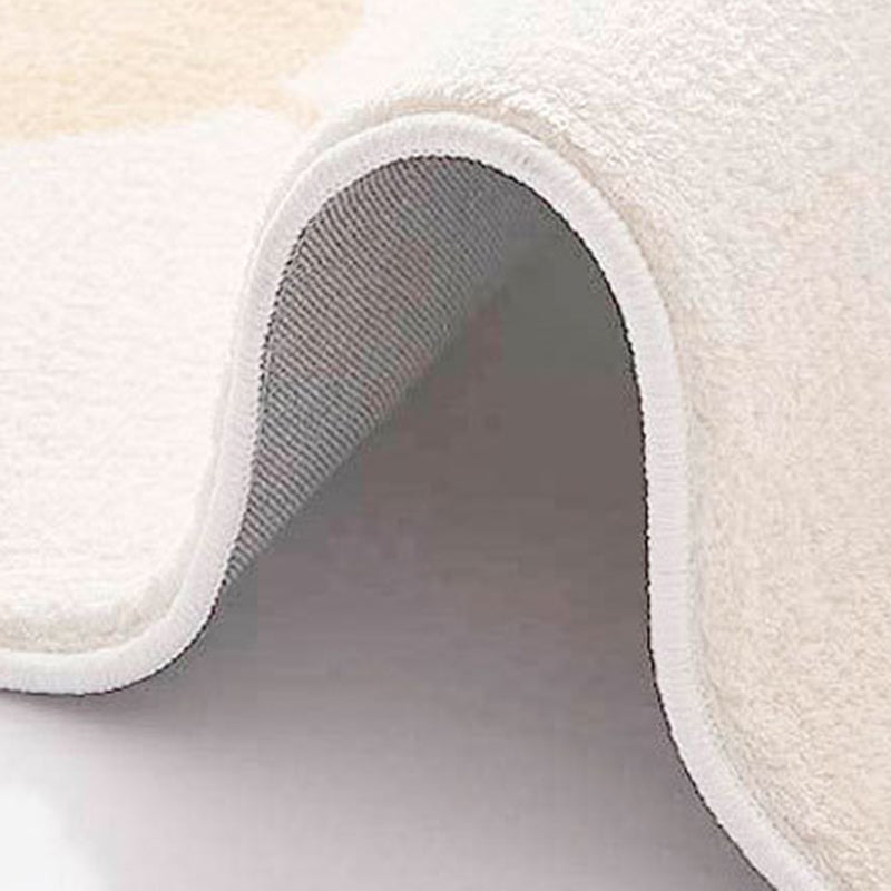 Simplicity Striped Pattern Rug Oval Polyester Carpet Pet Friendly Area Rug for Bedroom