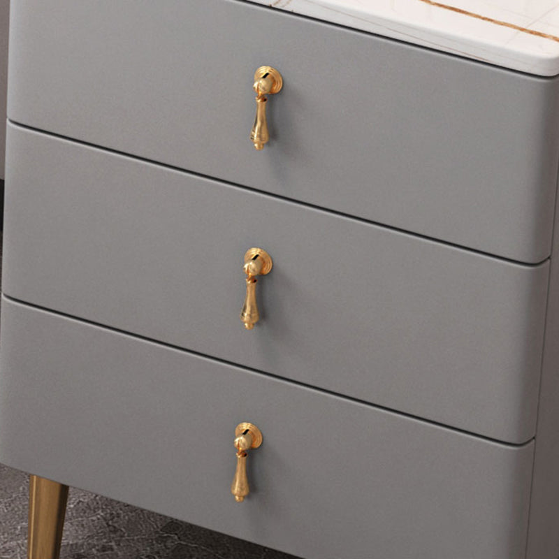 Stone Top Makeup Vanity Desk Table Metal and Engineered Wood Dresser