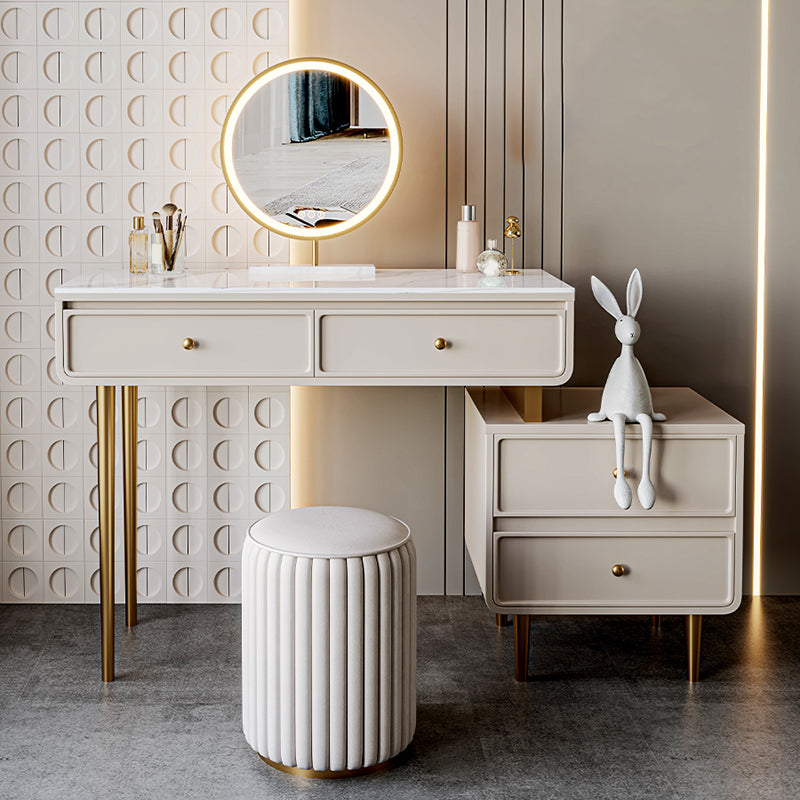 Luxurious Vanity with 2/4 Storage Drawers Stone Table Desk Vanity