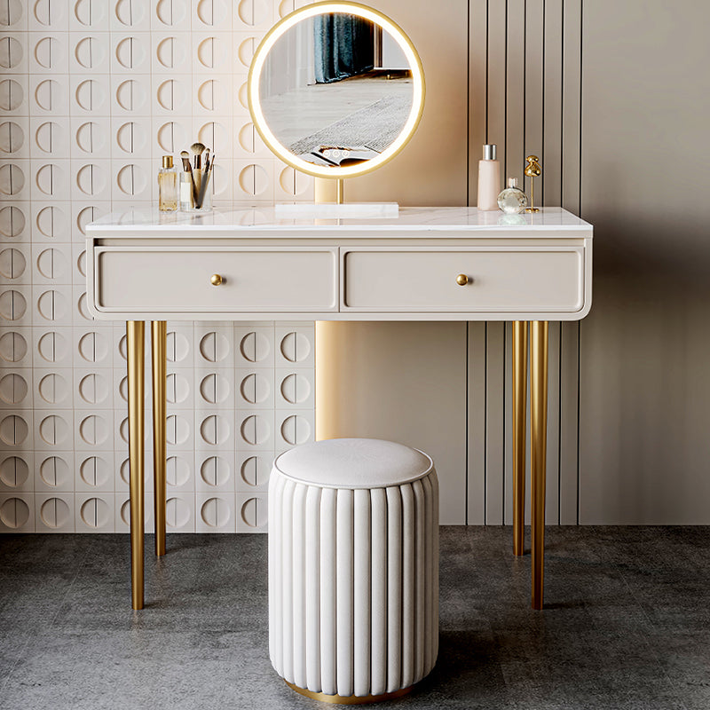 Luxurious Vanity with 2/4 Storage Drawers Stone Table Desk Vanity