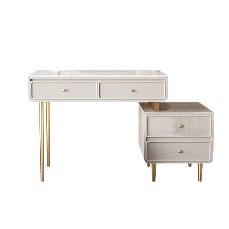 Luxurious Vanity with 2/4 Storage Drawers Stone Table Desk Vanity