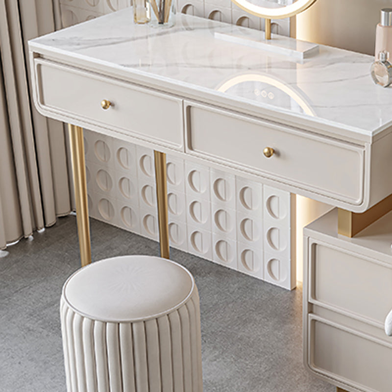 Luxurious Vanity with 2/4 Storage Drawers Stone Table Desk Vanity