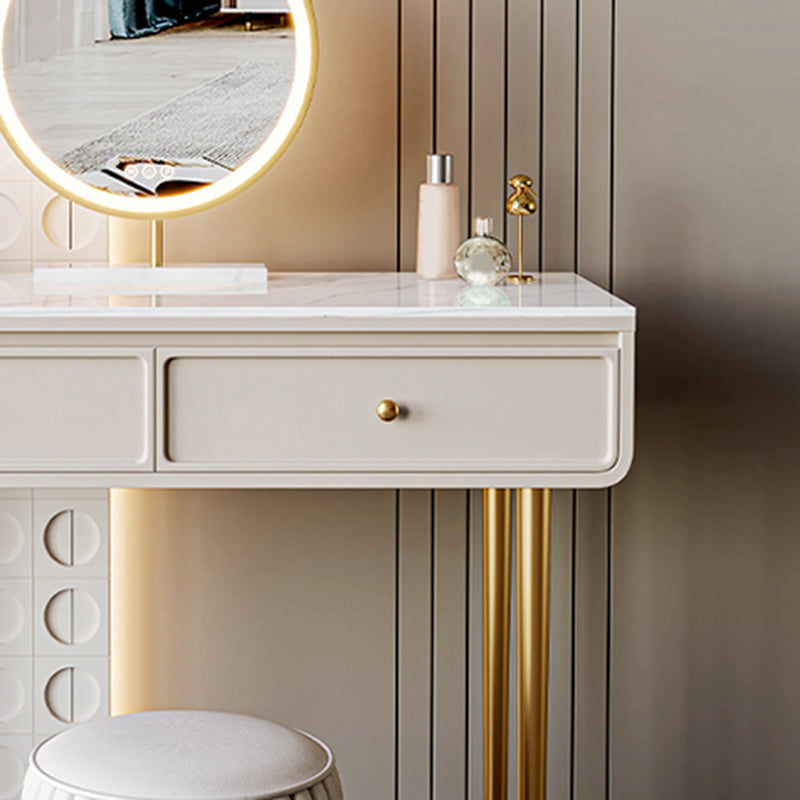 Luxurious Vanity with 2/4 Storage Drawers Stone Table Desk Vanity