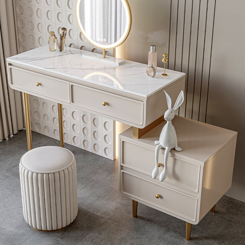 Luxurious Vanity with 2/4 Storage Drawers Stone Table Desk Vanity