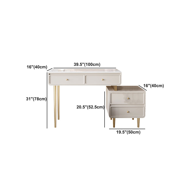 Luxurious Vanity with 2/4 Storage Drawers Stone Table Desk Vanity