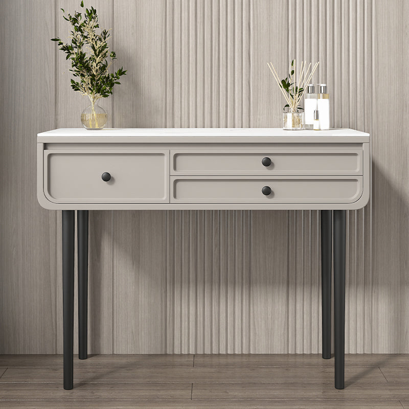 3/5 Storage Drawers Make-up Vanity Solid Wood and Stone Dressing Table