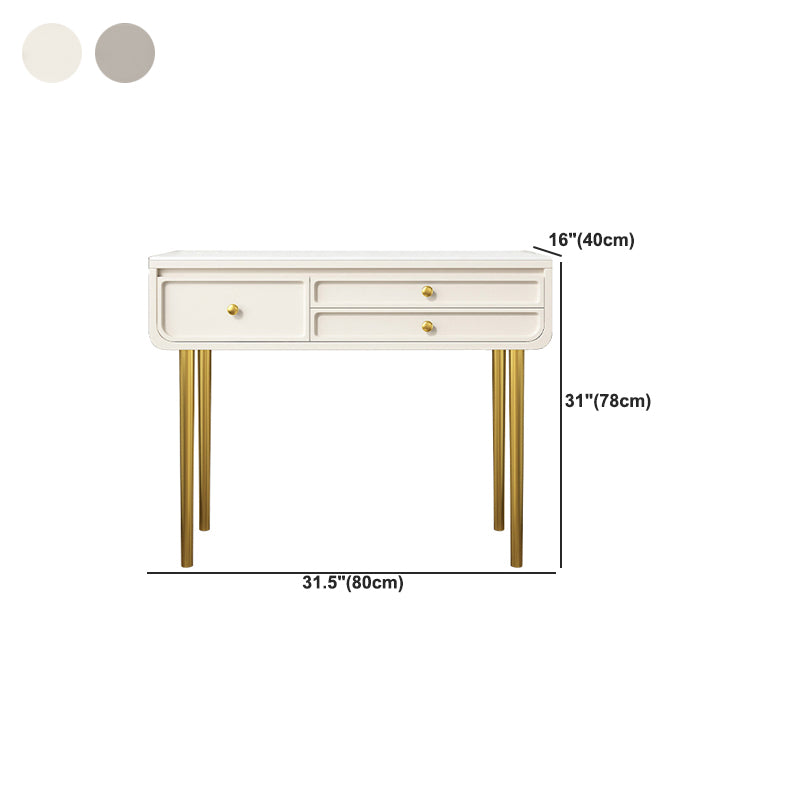 3/5 Storage Drawers Make-up Vanity Solid Wood and Stone Dressing Table