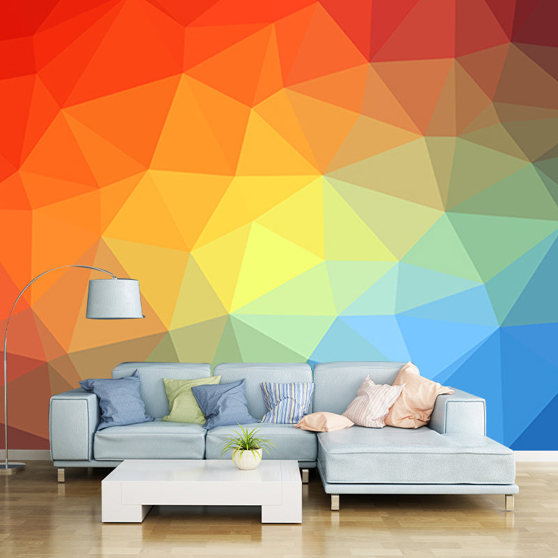 Stain Resistant Illustration Wall Mural Contemporary Geometric Wall Mural