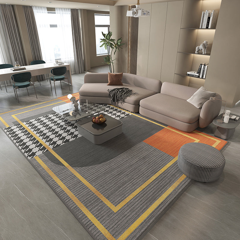 Luxury Graphic Pattern Rug Polyester Carpet Pet Friendly Area Rug for Home Decoration