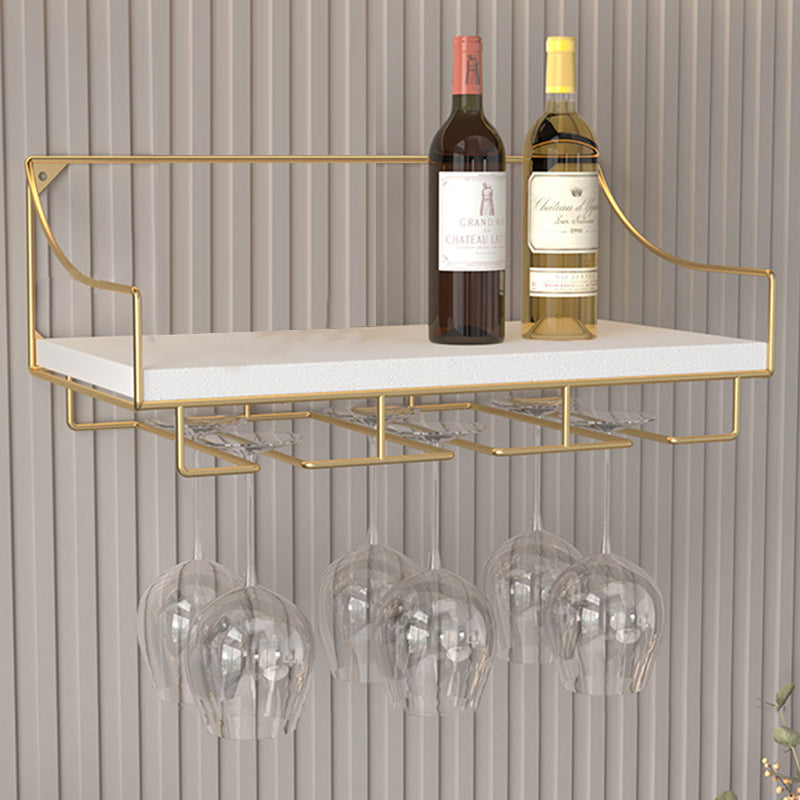 16.9" x 9" x 7" Modern Wine Holder Rack Meta Wall Mounted Wine Jail with Shelf