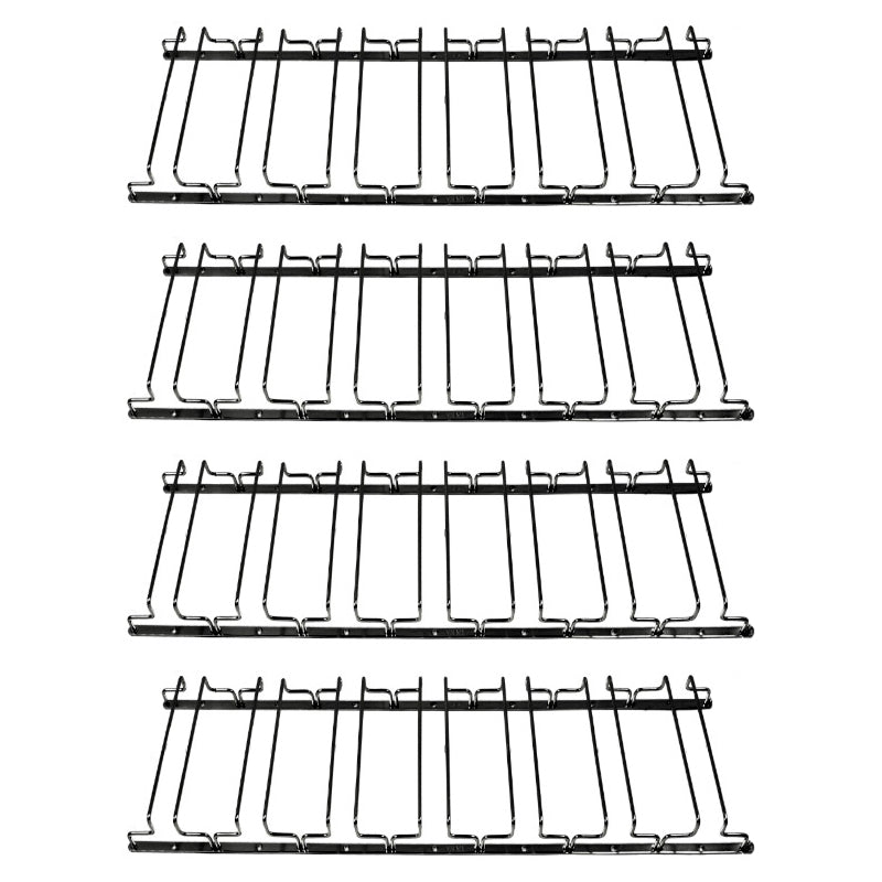 Contemporary Hanging Glass & Stemware Holder Stainless Steel Glass Rack in Black