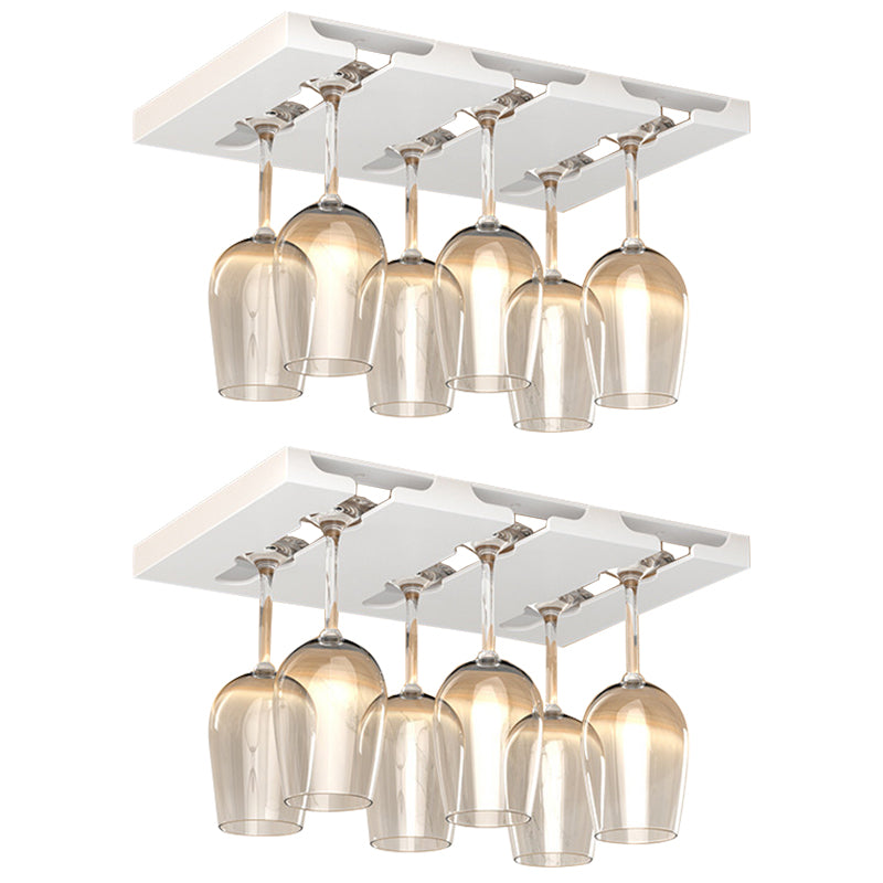 Hanging Modern Wine Rack 9.2"W x 0.8"H Wine Stemware Holder in Black/White