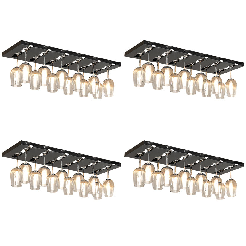 Hanging Modern Wine Rack 9.2"W x 0.8"H Wine Stemware Holder in Black/White