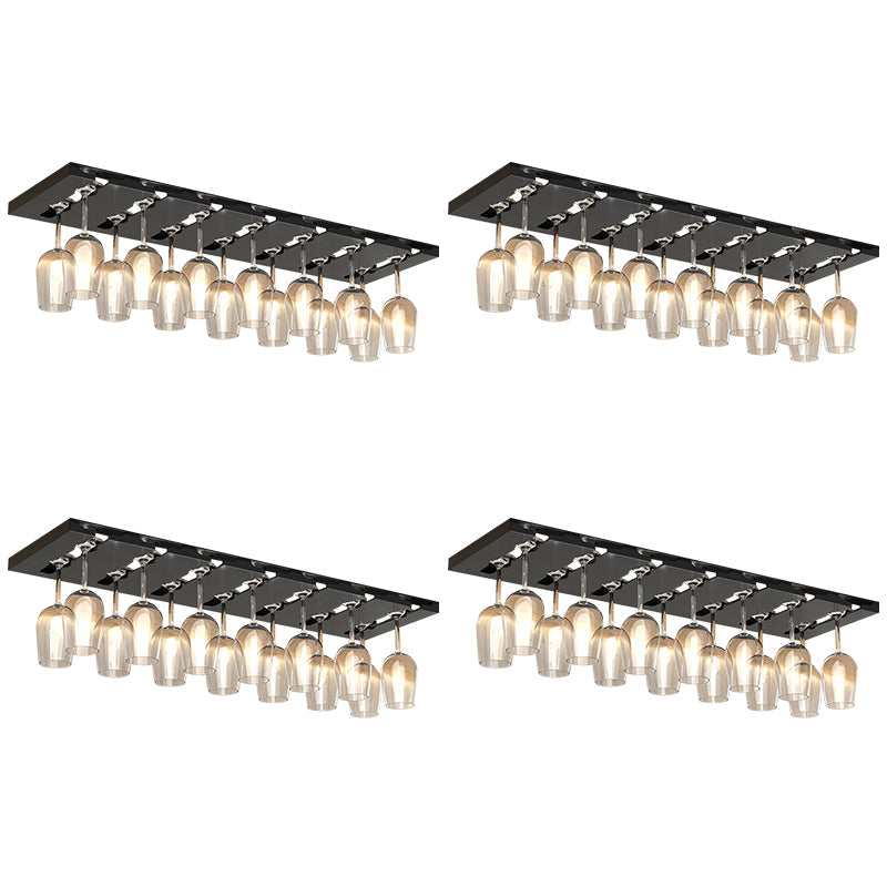 Hanging Modern Wine Rack 9.2"W x 0.8"H Wine Stemware Holder in Black/White