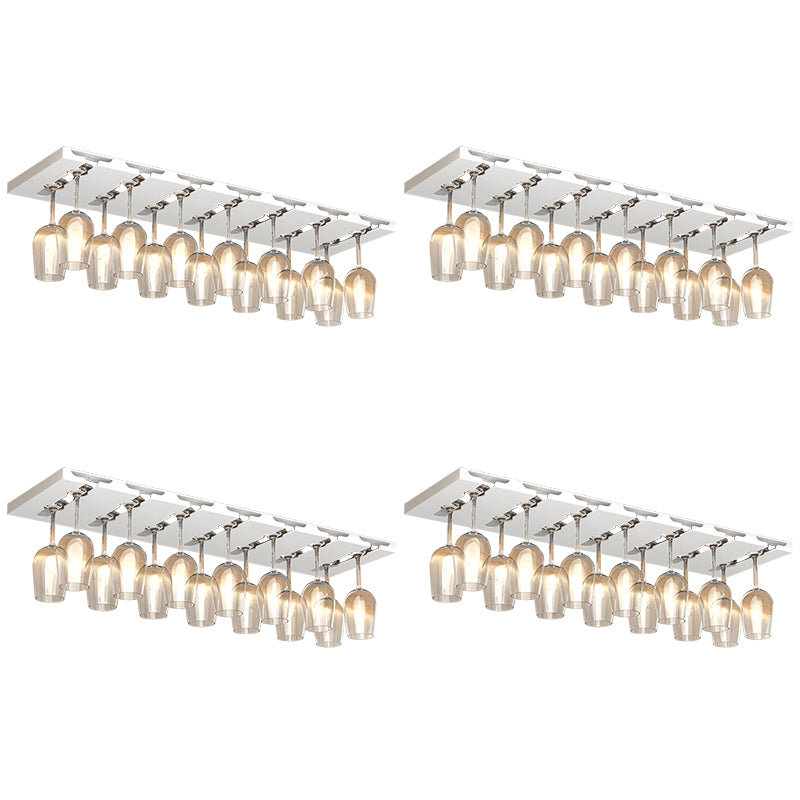 Hanging Modern Wine Rack 9.2"W x 0.8"H Wine Stemware Holder in Black/White