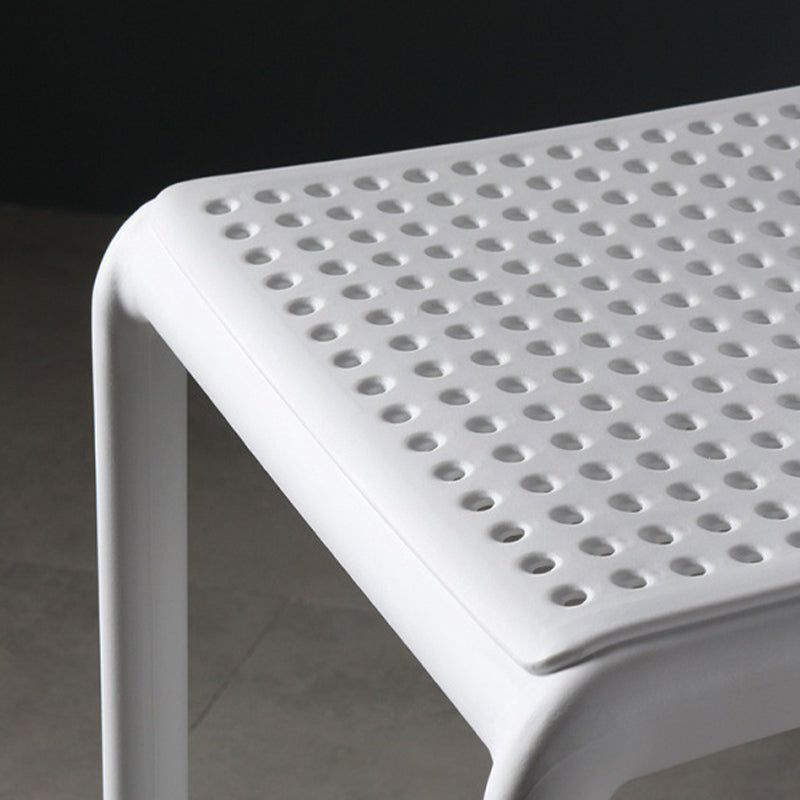 Scandinavian Plastic Barstool Plastic Counter Stool Rectangle Seat in Matte Finish