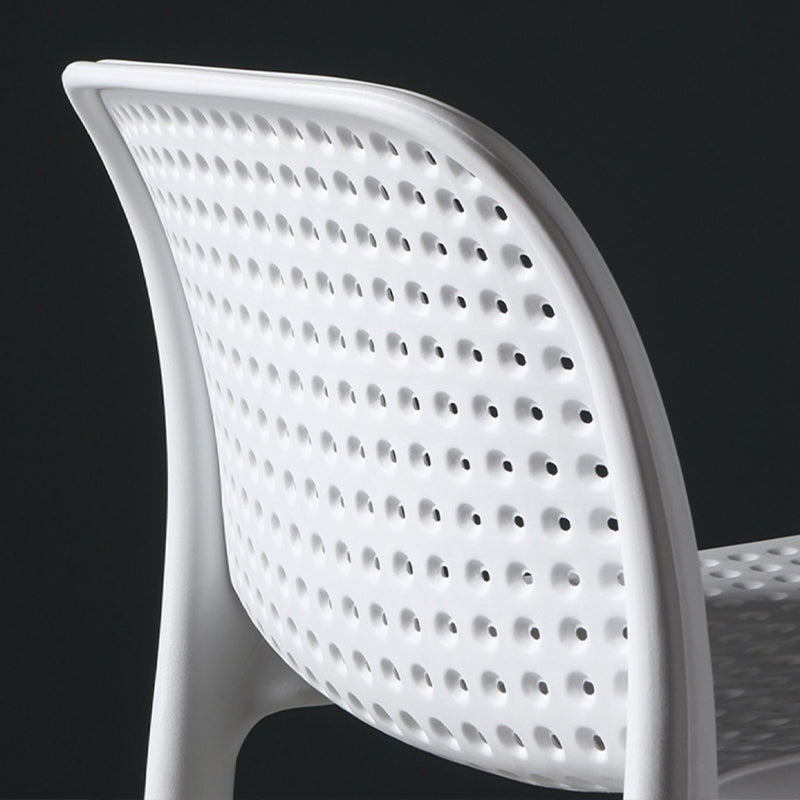 Scandinavian Plastic Barstool Plastic Counter Stool Rectangle Seat in Matte Finish