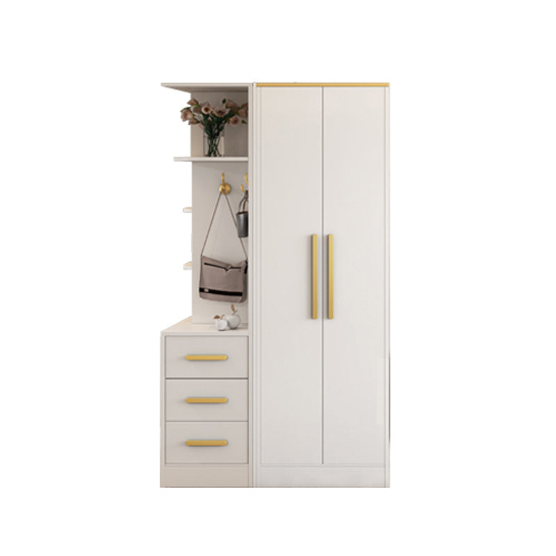 White Wardrobe Cabinet Contemporary Engineered Wood Wardrobe Armoire
