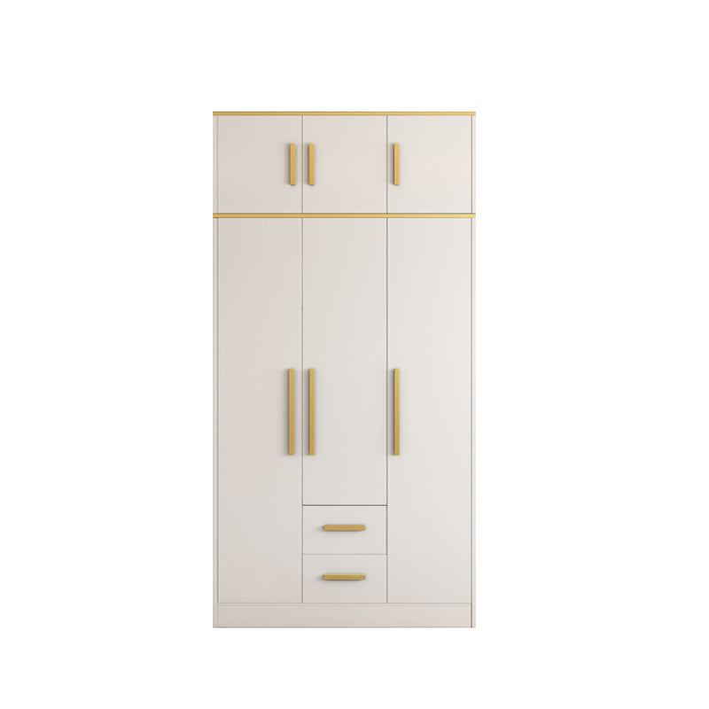 White Wardrobe Cabinet Contemporary Engineered Wood Wardrobe Armoire