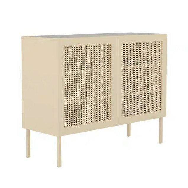 Rattan 2 Doors Buffet Server 36-inch Height Wood Kitchen Server for Dining Room