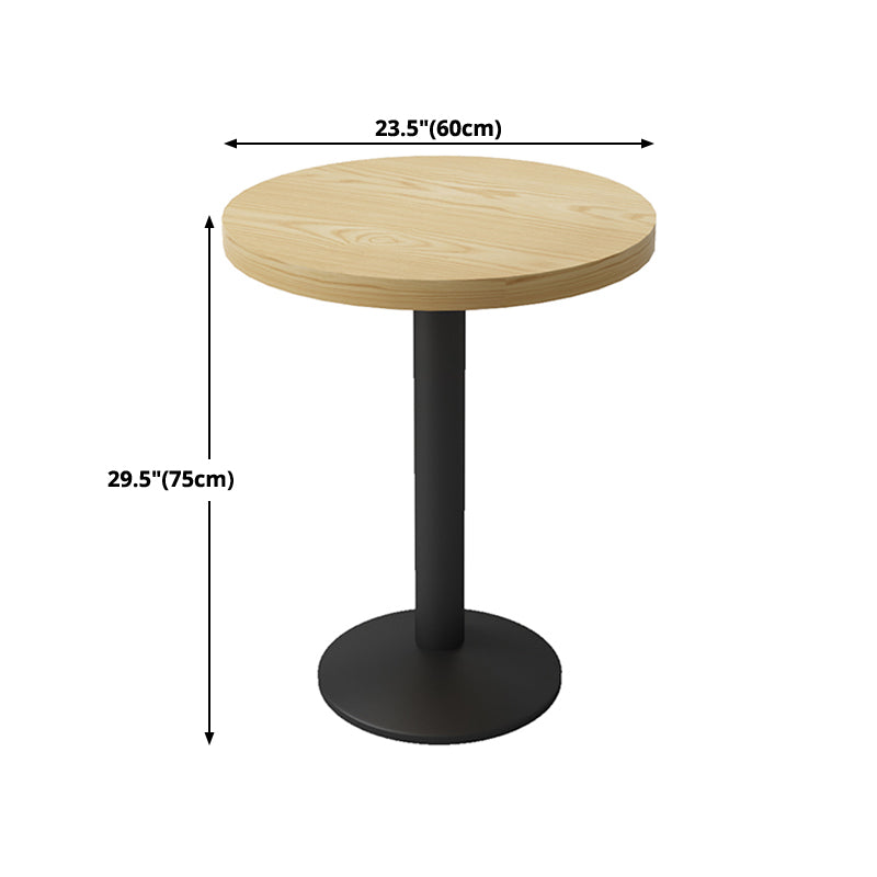 Industrial Wood Table for Restaurant Dining Table with Metal Base in Black