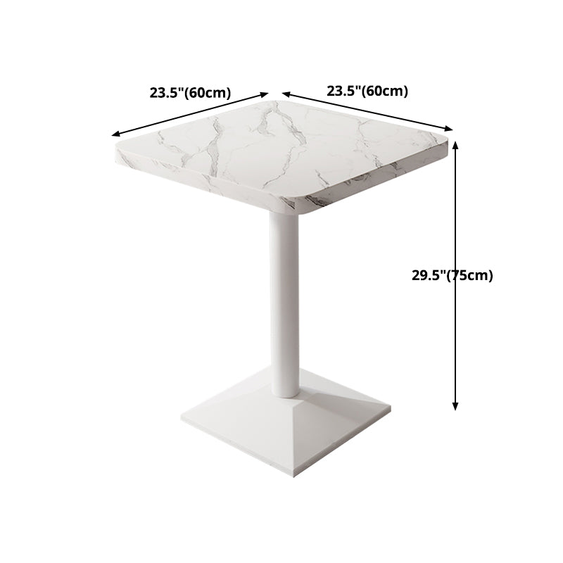 Industrial Wooden White Table for Restaurant Dining Table with Metal Base